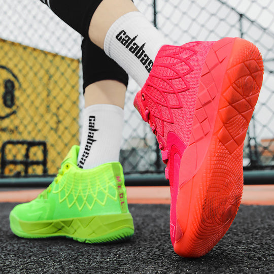 Damen Sportliche Basketball-Sneaker mit atmungsaktiver Oberflächenstruktur und rutschfester Sohle R&B