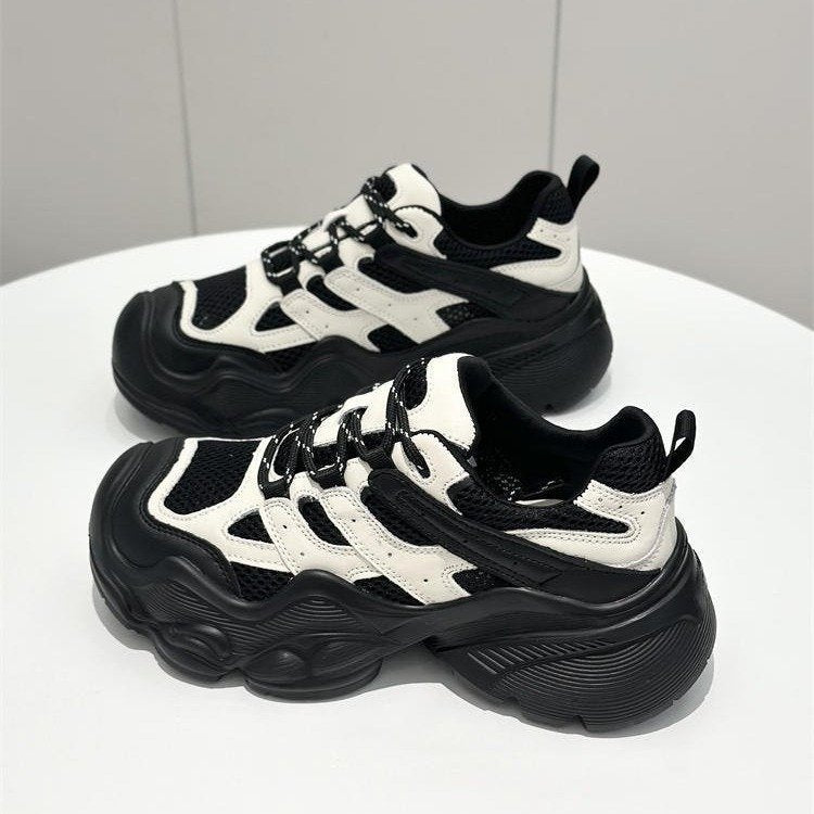 Damen Sportliche Chunky Sneakers mit strapazierfähiger Oberflächenstruktur