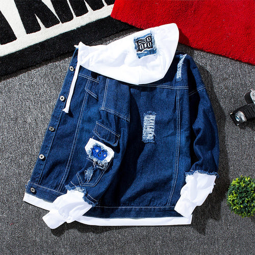 Enzo | Jeansjacke mit Kapuze