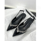 Damen Slingback Pumps mit funkelnder Strassverzierung R&B