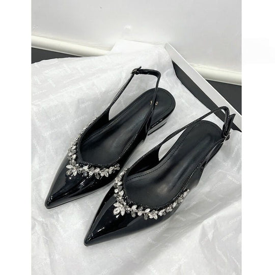 Damen Slingback Pumps mit funkelnder Strassverzierung R&B