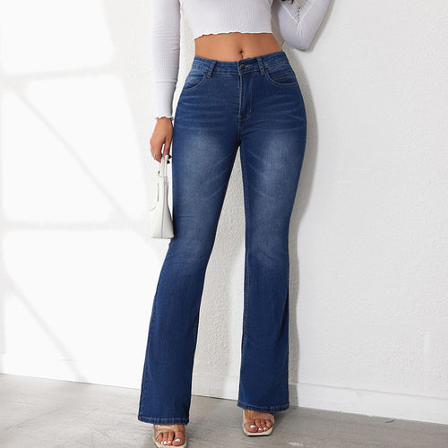 Damen Flared Jeans mit hohem Bund und bequemer Passform R&B