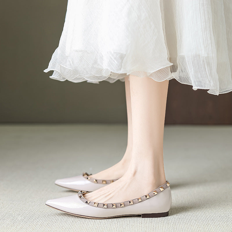 Damen Elegante Ballerinas mit modischen Nietenverzierungen R&B