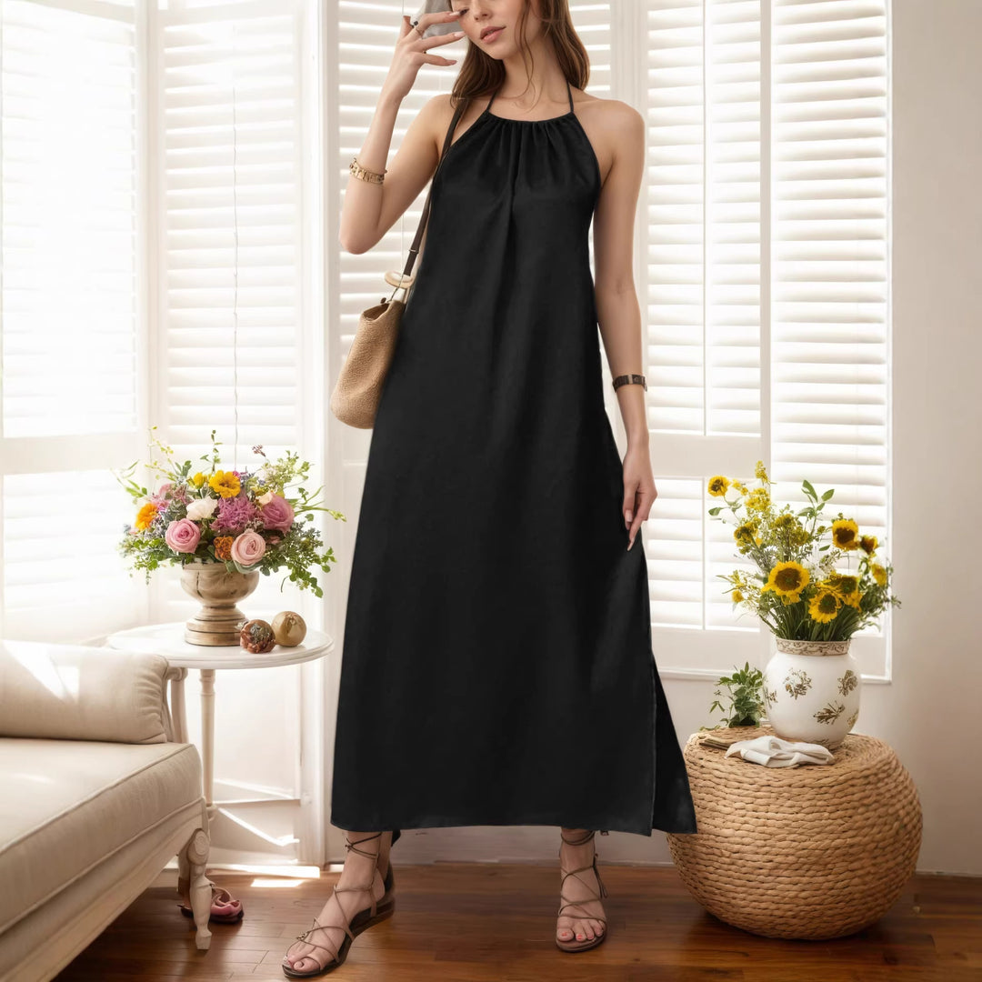 Damen Maxi-Kleid mit elegantem Halterbügel R&B