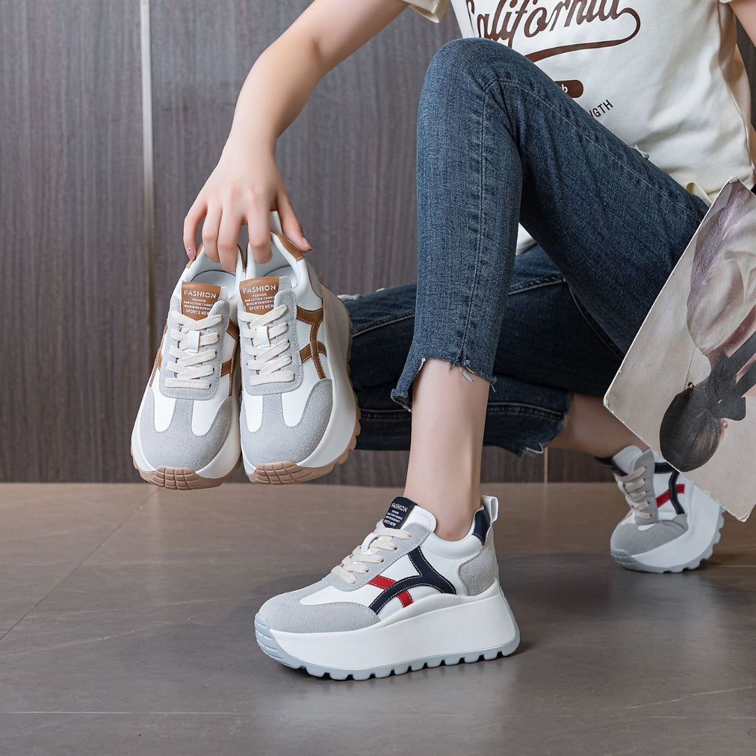 Damen Sportliche Damen Sneaker mit hohem Plateau und hochwertiger Dämpfung R&B