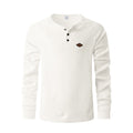 Herren Langarmshirt mit Knopfleiste und Struktur R&B