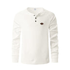 Herren Langarmshirt mit Knopfleiste und Struktur R&B