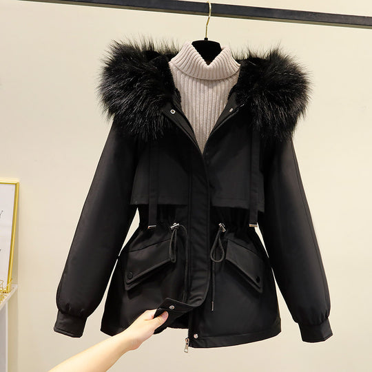 Damen Winterjacke mit funktionalem Reißverschluss und abnehmbarem Kunstpelzkragen R&B