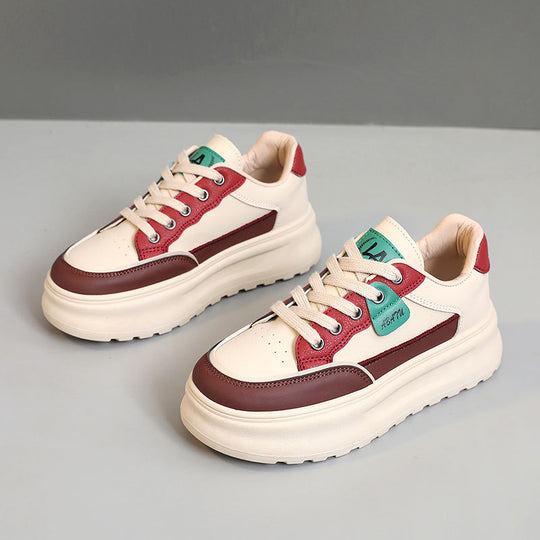 Damen modische Plateau Sneakers mit robusten Kontrasteinsätzen und komfortabler Dämpfung R&B