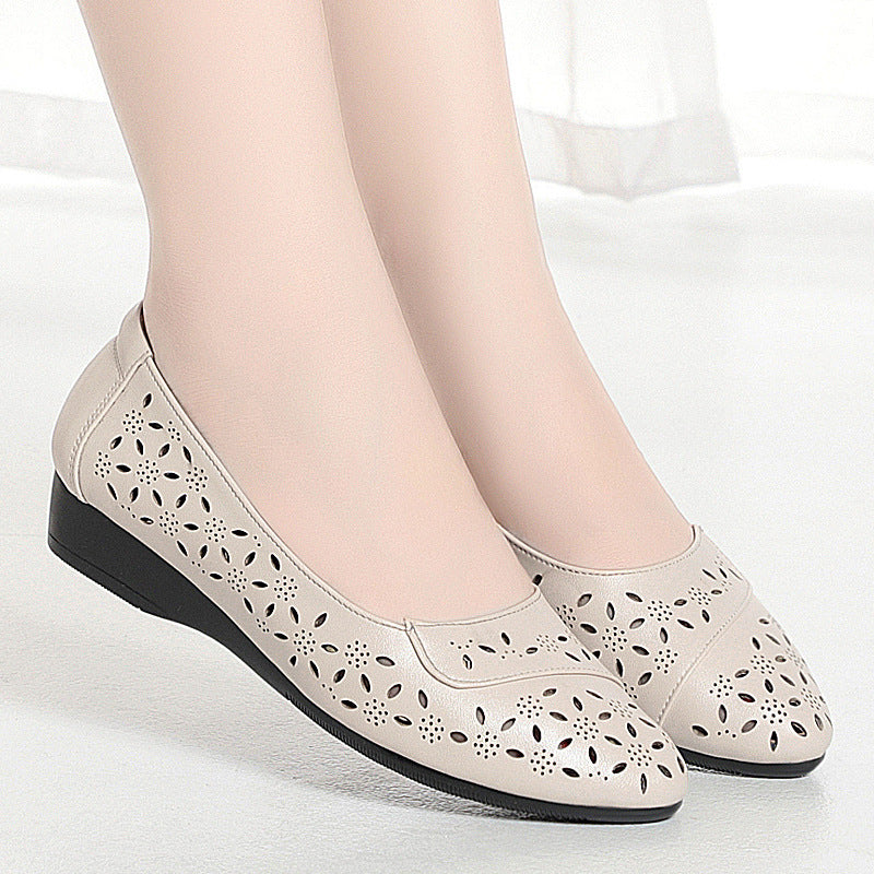 Damen Ballerinas mit filigranem Lochmuster und bequemem Fußbett R&B