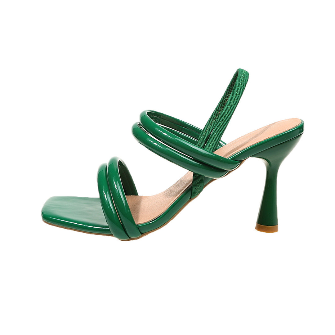 Damen trendige High Heel Sandalen mit geschwungenen Riemen R&B