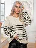 Damen Gemusterter Strickpullover mit eleganten Details R&B