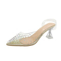 Damen transparente High Heels mit funkelndem Strass R&B