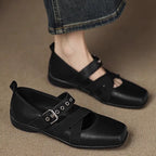 Damen Komfortable Ballerinas mit elastischen Riemen