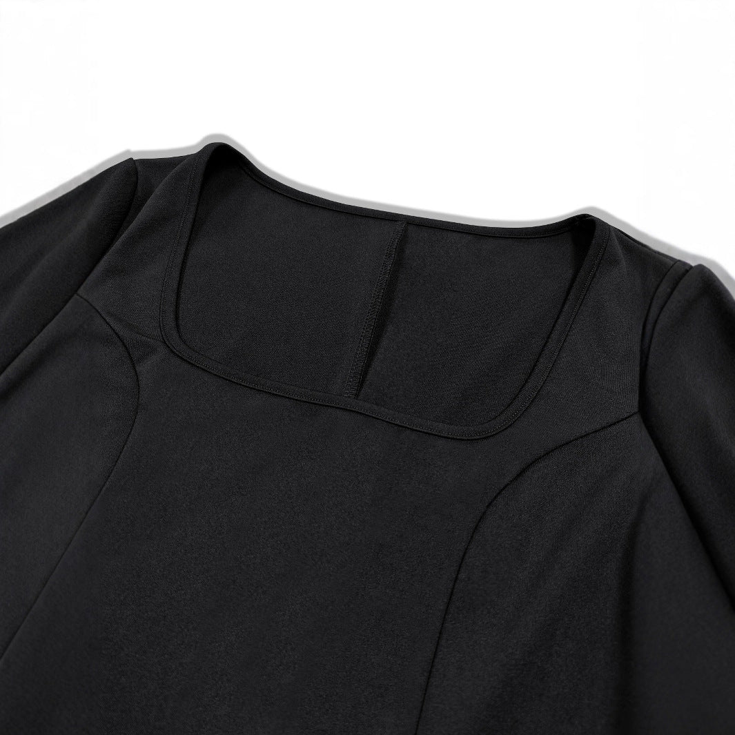 Damen Minikleid mit eckigem Ausschnitt und praktischen Taschen R&B