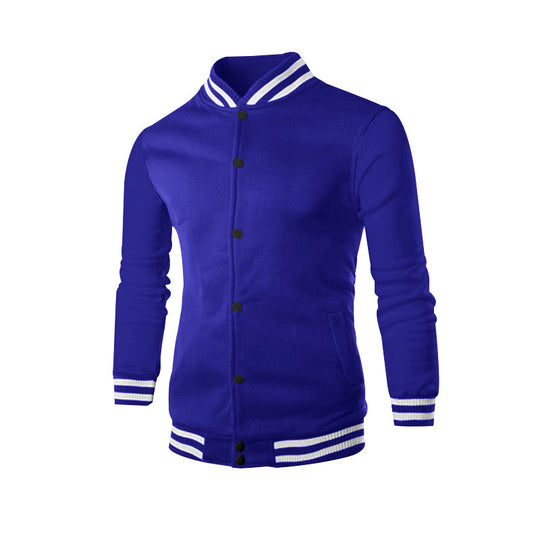Herren sportliche Collegejacke mit hochgeschlossenem Kragen und klassischen elastischen Bündchen R&B