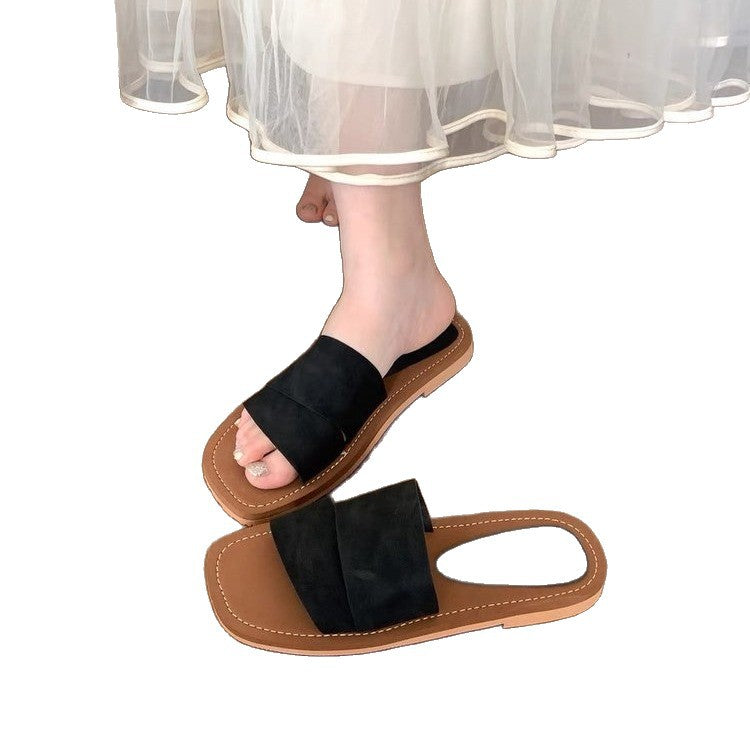 Damen komfortable Sandalen mit breitem Riemen und weichem Fußbett EB