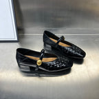 Damen Ballerinas mit modischem Flechtmuster und dekorativem Riemen R&B