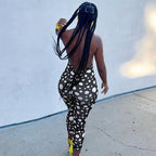 Damen Elegantes Bodysuit mit Punkten und tiefer Rückenpartie R&B