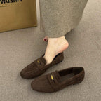 Damen Mokassins mit weichem Wildleder und elegantem Riemenverschluss EB