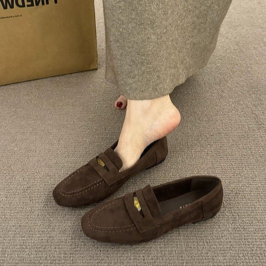 Damen Mokassins mit weichem Wildleder und elegantem Riemenverschluss R&B