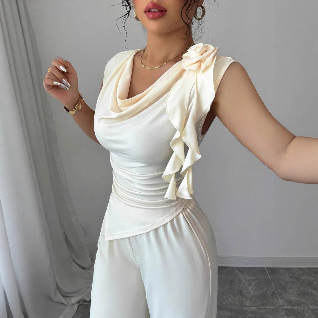 Damen Elegantes Jumpsuit mit Rüschendetails R&B