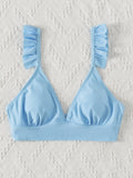 Damen Triangel-Bikinioberteil mit Rüschendetails R&B