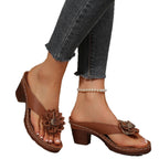 Damen komfortable Zehenstegsandalen mit floralem Dekor und rutschfester Sohle R&B