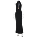 Damen Elegantes Halter-Maxikleid mit verführerischem Ausschnitt R&B