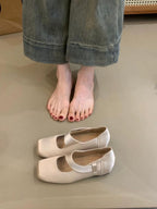Damen elegante Ballerinas mit verstellbarem Riemen und bequemem Fußbett R&B