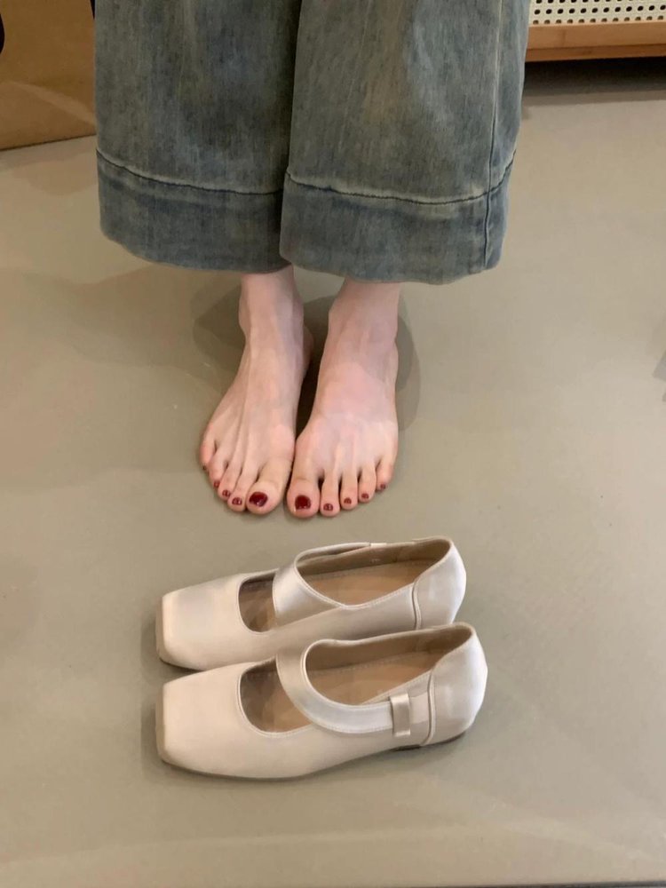Damen elegante Ballerinas mit verstellbarem Riemen und bequemem Fußbett R&B