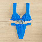 Damen Triangel-Bikini mit trendigem Hochschnitt und verstellbarem Gurt R&B