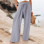 Damen Weite hose mit elastischem Bund und praktischen Taschen R&B