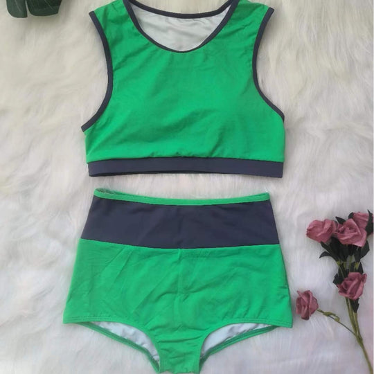 Damen Sportliches Bikini-Set mit hoch geschnittenem Höschen R&B