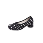 Damen Ballerinas mit punktemuster und komfortablem Blockabsatz R&B