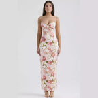 Damen Maxikleid mit floralem Spitzen-Design und schmalen Trägern R&B