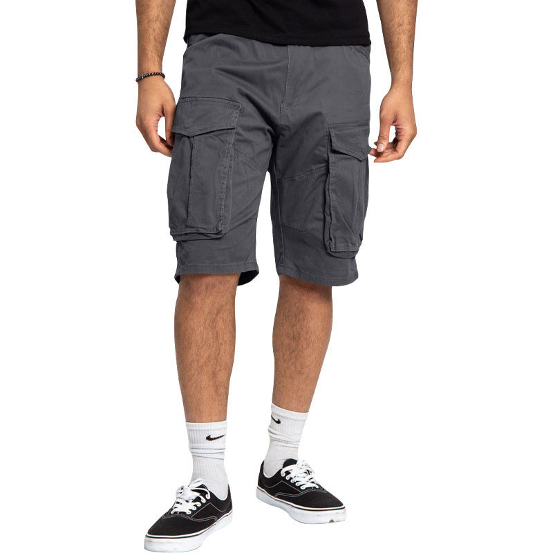 Herren nan Cargoshorts mit großen Klappentaschen, geradem Bein und lockerer Knielänge R&B