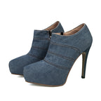 Damen High-Heels mit modischem Denim-Schnitt und elegantem Absatz R&B