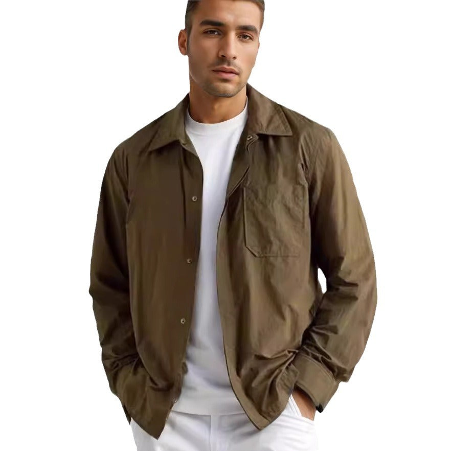Herren leichte Freizeitjacke mit praktischem Druckknopfverschluss und modernem Schnitt R&B