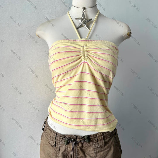 Damen gestreiftes Bandeau-Top R&B