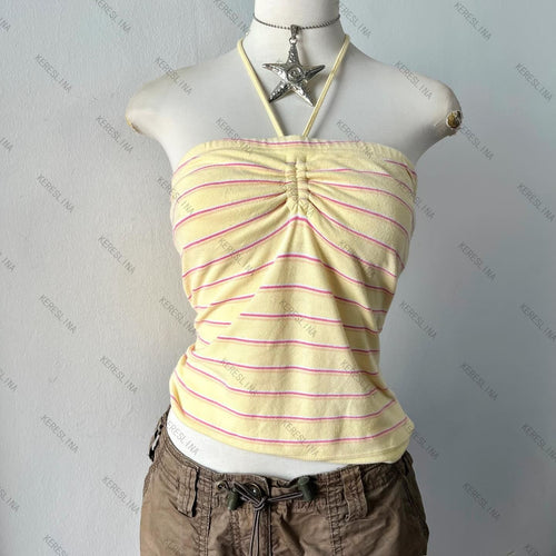 Damen gestreiftes Bandeau-Top R&B