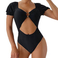 Damen Cut-Out Einteiler Badeanzug R&B