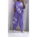Damen Lässiges Set mit oversize T-Shirt und bequemen Jogginghose R&B