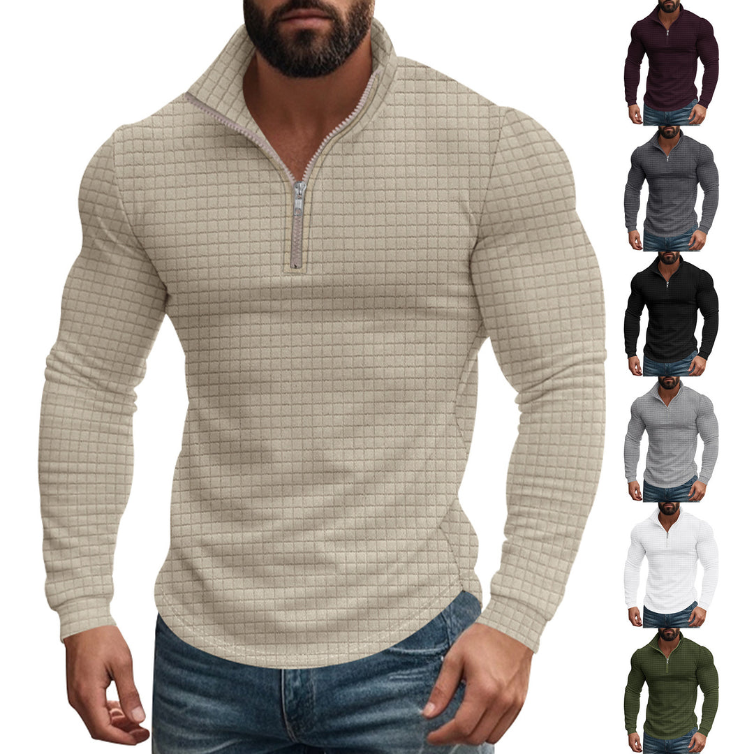 Herren Thermo-Fleecepullover mit Reißverschluss und strukturiertem Design R&B