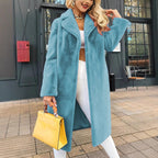 Damen Modische und kuschelige Lange Jacke aus hochwertigem Fleece R&B