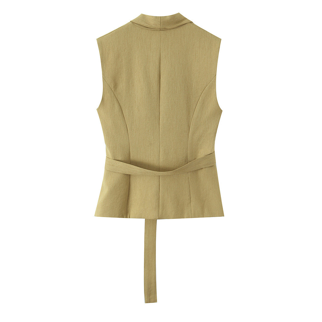 Damen modisches Blazer- und Palazzo-Hosen-Set mit taillierter Silhouette R&B