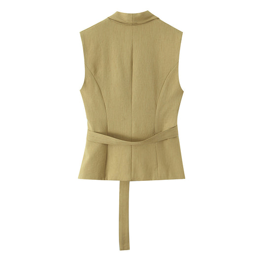 Damen modisches Blazer- und Palazzo-Hosen-Set mit taillierter Silhouette R&B