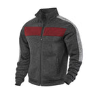 Herren Sportliche Fleecejacke mit hohem Kragen und reflektierenden Akzenten R&B