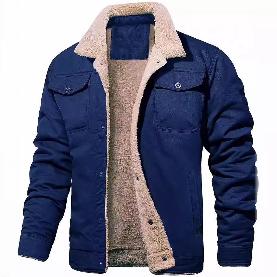 Herren gefütterte Arbeitsjacke mit hochflorigem Futter