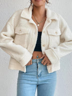 Damen Kuschelige Fleecejacke im stylishen Design mit Taschen R&B